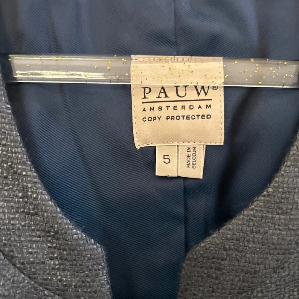 Pauw Amsterdam navy blue linen blend collarless blazer size 5 - Picture 3 of 7